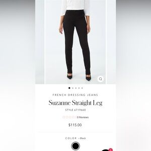 Black Denim Straight Leg Jeans